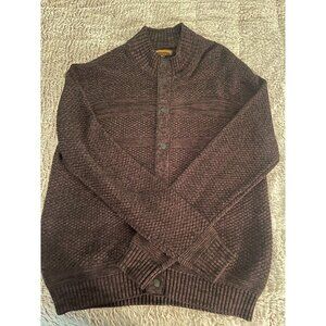 Ministry Of Fashion 1886 Mens XL BURGUNDY SNA Cardigan Sweater Jacket 70% Cotton